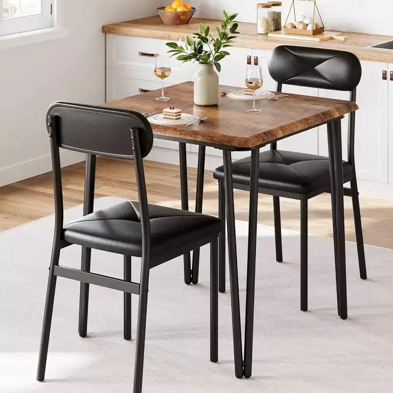 Set da pranzo CuisinSmart per 4 persone, tavolo da cucina con sedie imbottite per cucina e piccoli spazi