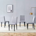 Set of 4 Dining Chair Dinner Chair Armless Chairs with Padded Seat, Black/Light Gray - Modernluxe