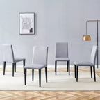 Set of 4 Dining Chair Dinner Chair Armless Chairs with Padded Seat, Black/Light Gray - Modernluxe
