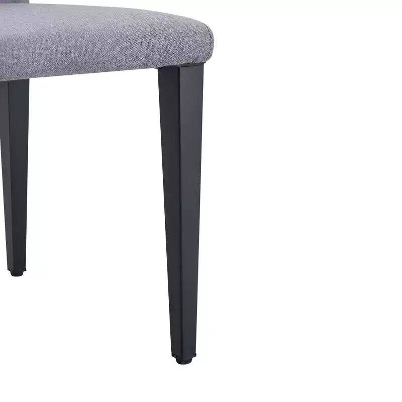 Set di 4 sedie da pranzo senza braccioli con sedile imbottito, nero/grigio chiaro - Modernluxe