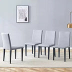 Set di 4 sedie da pranzo senza braccioli con sedile imbottito, nero/grigio chiaro - Modernluxe