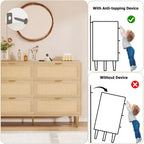 Cassettiera a 6 cassetti in rattan, comò moderno con gambe e maniglie, cassettiera doppia e ampia con design antiribaltamento per camera da letto, soggiorno