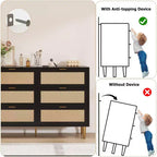 Cassettiera a 6 cassetti in rattan, comò moderno con gambe e maniglie, cassettiera doppia e ampia con design antiribaltamento per camera da letto, soggiorno