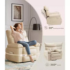 Recliner Chair, Swivel Rocker Recliners, 360 Swivel Reclining Chair with Heat and Massage