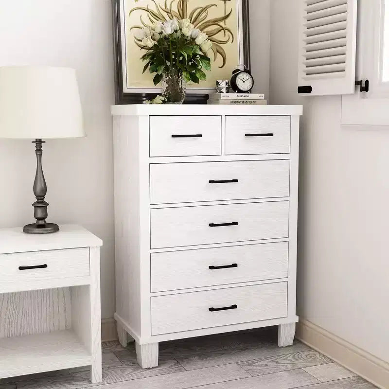 Comò per Camera da Letto con 6 Cassetti, Cassettiera Alta 45 con Spazio Contenitivo, Cassettiera Grande per Armadio, Mobile Contenitore in Legno per Ingresso