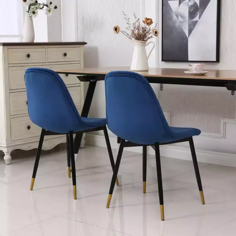 Okak Sedie da Pranzo Moderne in Tessuto, Set da 4, Imbottite con Schienale a Cucchiaio e Gambe Angolate in Metallo, Sedie Laterali per Cucina e Sala da Pranzo