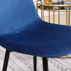 Okak Sedie da Pranzo Moderne in Tessuto, Set da 4, Imbottite con Schienale a Cucchiaio e Gambe Angolate in Metallo, Sedie Laterali per Cucina e Sala da Pranzo