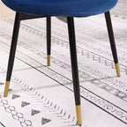 Okak Sedie da Pranzo Moderne in Tessuto, Set da 4, Imbottite con Schienale a Cucchiaio e Gambe Angolate in Metallo, Sedie Laterali per Cucina e Sala da Pranzo