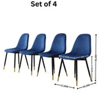 Okak Sedie da Pranzo Moderne in Tessuto, Set da 4, Imbottite con Schienale a Cucchiaio e Gambe Angolate in Metallo, Sedie Laterali per Cucina e Sala da Pranzo