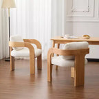 Okak Sedie da Pranzo Moderne con Schienale Imbottito Set da 2, Struttura in Legno Massello, Poltroncine in Tessuto per Soggiorno/Sala da Pranzo