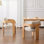 Okak Sedie da Pranzo Moderne con Schienale Imbottito Set da 2, Struttura in Legno Massello, Poltroncine in Tessuto per Soggiorno/Sala da Pranzo