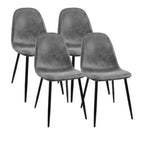 Sedie da pranzo moderne con rivestimento in pelle scamosciata a forma di cucchiaio, set da 4, per cucina/sala da pranzo