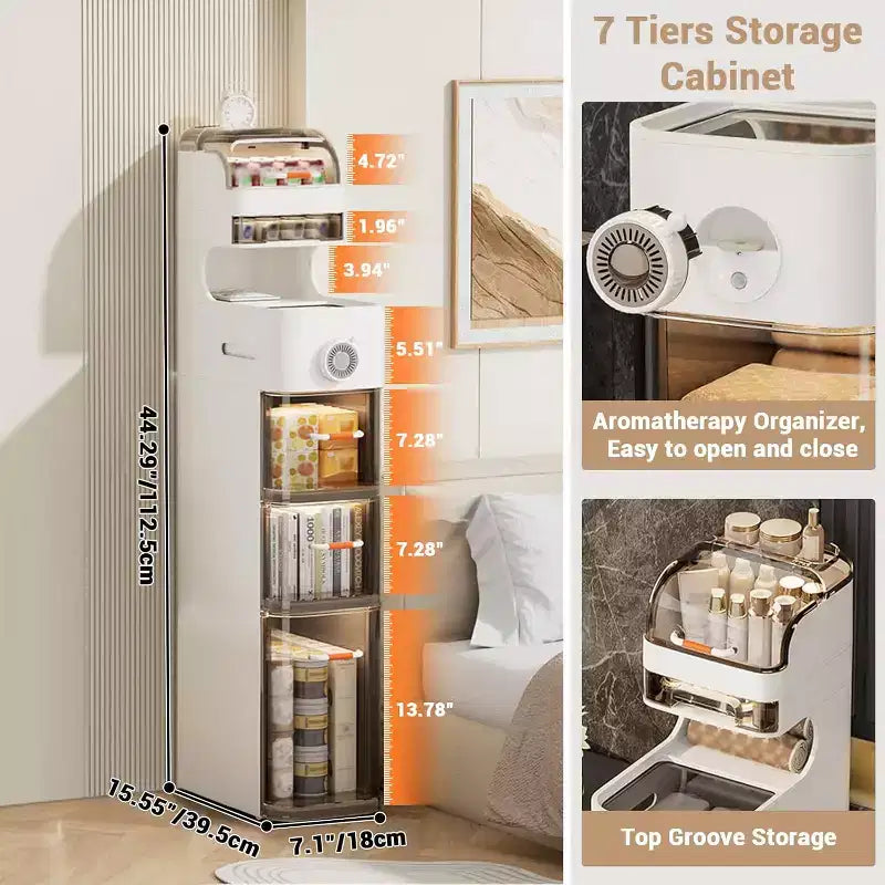 Mobiletto salvaspazio ultra sottile per bagno - Organizzatore stretto con ruote per lavanderia/cucina/ufficio, pronto all'uso