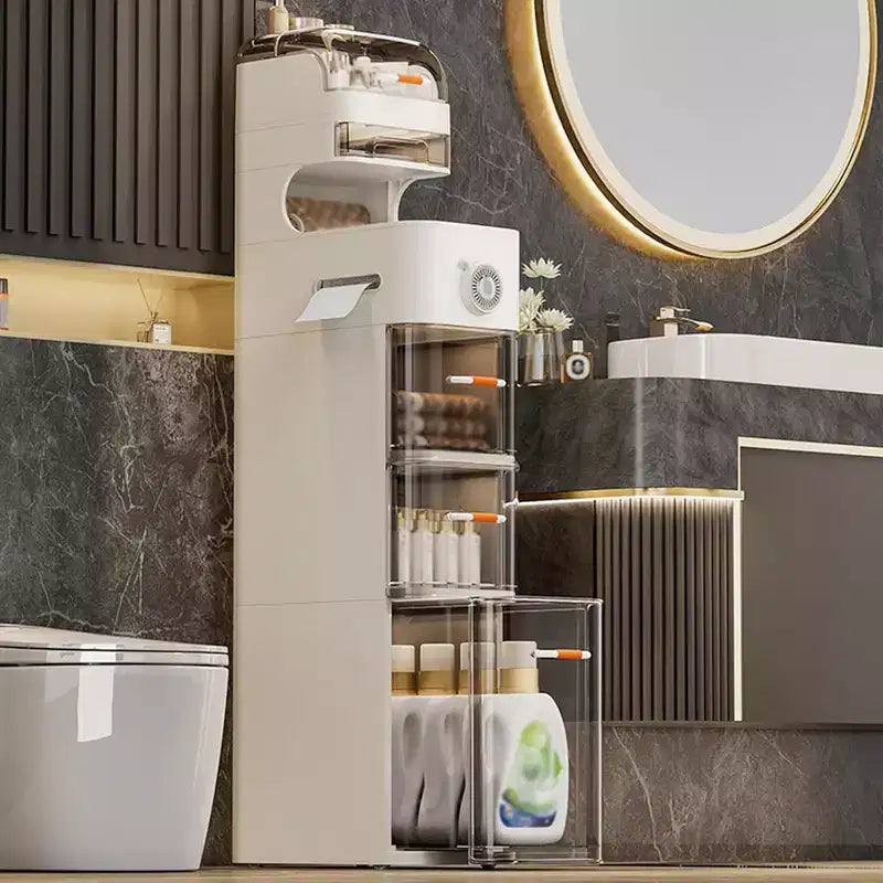 Mobiletto salvaspazio ultra sottile per bagno - Organizzatore stretto con ruote per lavanderia/cucina/ufficio, pronto all'uso