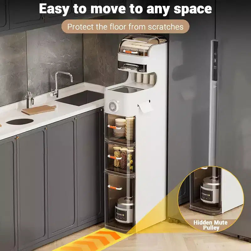 Mobiletto salvaspazio ultra sottile per bagno - Organizzatore stretto con ruote per lavanderia/cucina/ufficio, pronto all'uso