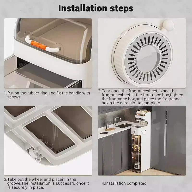 Mobiletto salvaspazio ultra sottile per bagno - Organizzatore stretto con ruote per lavanderia/cucina/ufficio, pronto all'uso