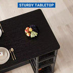 Tavolo da Cucina Altezza Bancone con 2 Sgabelli Imbottiti, Set Tavolo da Pranzo e Sedie in Legno per 2 con Ripiani, per Spazi Piccoli, Appartamento