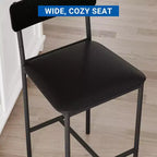 Tavolo da Cucina Altezza Bancone con 2 Sgabelli Imbottiti, Set Tavolo da Pranzo e Sedie in Legno per 2 con Ripiani, per Spazi Piccoli, Appartamento