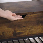 GustoWave Scarpiera a Panca, Panca Porta Scarpe con Coperchio Sollevabile, Panca da Ingresso, Scarpiera in Metallo e Legno per Ingresso, Camera da Letto, Armadio, Soggiorno