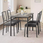 Set da Pranzo per 4 Persone, Tavolo Quadrato da 75cm con Sedie Imbottite, Set Cucina Compatto da 5 Pezzi, Angolo Colazione Facile da Montare per Appartamenti