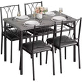 Dining Set for 4, 29.5 Square Table with Cushioned Chairs, Compact 5-Piece Kitchen Set, Easy-to-Assemble Breakfast Nook for Apartments