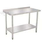 Tavolo da lavoro in acciaio inossidabile NSF 48X24X35 | Doppio strato con bordo dritto