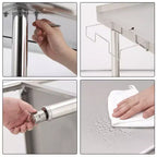 Tavolo da lavoro in acciaio inossidabile NSF 48X24X35 | Doppio strato con bordo dritto