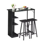 Fulvari Set Tavolo da Bar 3 Pezzi per 2, Tavolo da Cucina con 2 Sgabelli, Set Tavolo e Sedie da Bar Altezza Bancone, Set Tavolo da Pub per Cucina