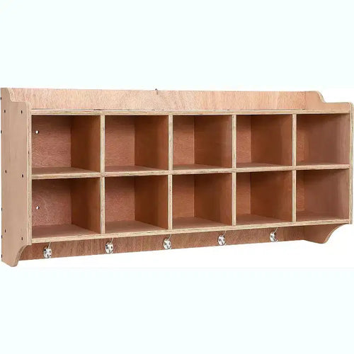 Acekool Kids Coat Locker with Cubbies, Storage Organizer with Hooks, Bins & Casters for School, Entryway, Mudroom, 5-Section+15 Cubbies