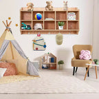 Acekool Guardaroba per Bambini con Scomparti, Organizer Portaoggetti con Ganci, Cesti e Rotelle per Scuola, Ingresso, Mudroom, 5 Sezioni+15 Scomparti