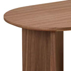 Okak 39L Tavolino da caffè moderno ovale, Tavolino da salotto piccolo con base a piedistallo robusta, Dimensioni salvaspazio per appartamento per soggiorno e camera da letto