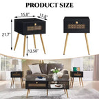 Tavolino da salotto Probe Hues Farmhouse con cassetto, piano impermeabile e design curvo