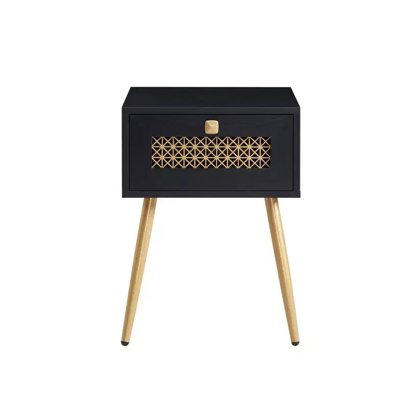 Tavolino da salotto Probe Hues Farmhouse con cassetto, piano impermeabile e design curvo