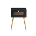 Tavolino da salotto Probe Hues Farmhouse con cassetto, piano impermeabile e design curvo