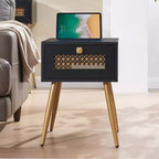 Tavolino da salotto Probe Hues Farmhouse con cassetto, piano impermeabile e design curvo