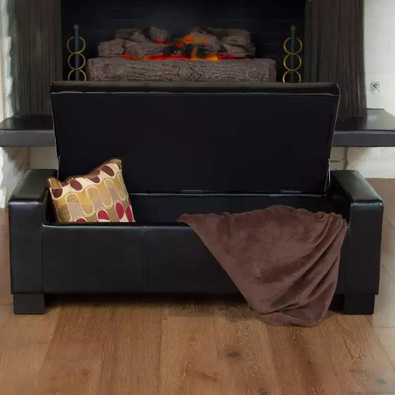 Panca Pouf Contenitore Imbottita Capitonnè Contemporanea Nadia Christopher Knight Home