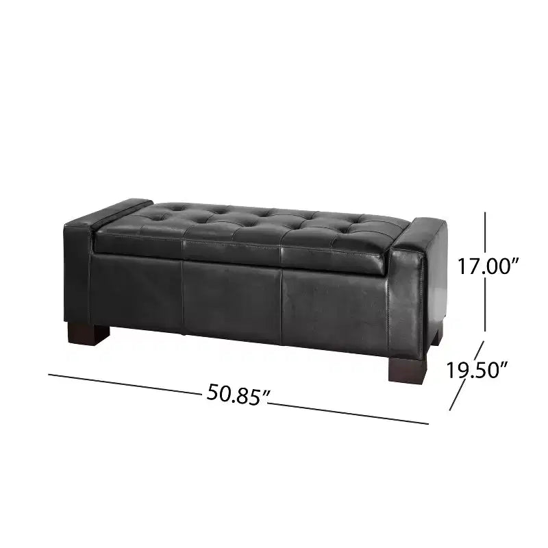 Panca Pouf Contenitore Imbottita Capitonnè Contemporanea Nadia Christopher Knight Home