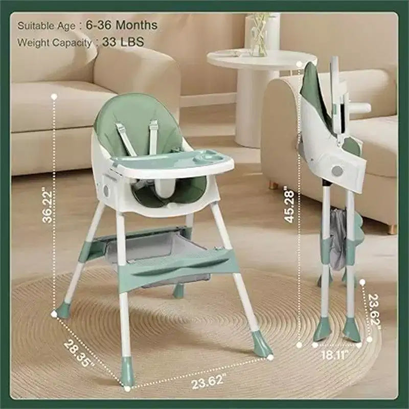 Sedia per l'Allattamento Dondolo Portatile 6 in 1 Karl Home, Seggiolone Sedia da Pranzo per Neonati, Grigia