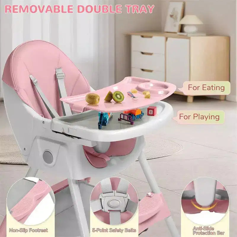 Sedia per l'Allattamento Dondolo Portatile 6 in 1 Karl Home, Seggiolone Sedia da Pranzo per Neonati, Grigia