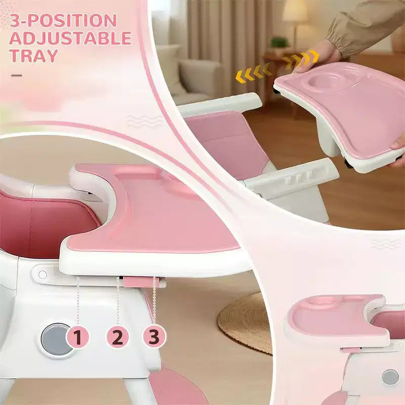 Sedia per l'Allattamento Dondolo Portatile 6 in 1 Karl Home, Seggiolone Sedia da Pranzo per Neonati, Grigia