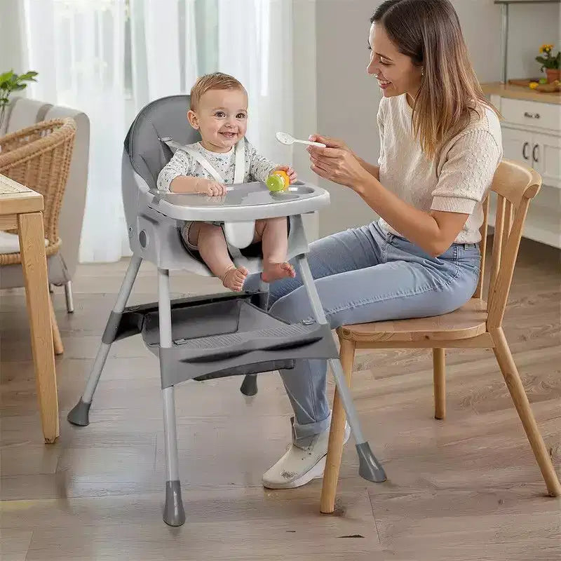 Sedia per l'Allattamento Dondolo Portatile 6 in 1 Karl Home, Seggiolone Sedia da Pranzo per Neonati, Grigia