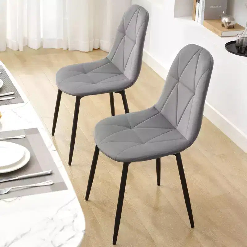 Hyleory Sedie da Pranzo Moderne Imbottite in Velluto, Set di 2, con Gambe in Metallo e Schienale Alto, per Cucina e Sala da Pranzo, Facili da Montare e Pulire