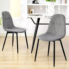 Hyleory Sedie da Pranzo Moderne Imbottite in Velluto, Set di 2, con Gambe in Metallo e Schienale Alto, per Cucina e Sala da Pranzo, Facili da Montare e Pulire