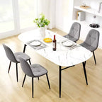 Hyleory Sedie da Pranzo Moderne Imbottite in Velluto, Set di 2, con Gambe in Metallo e Schienale Alto, per Cucina e Sala da Pranzo, Facili da Montare e Pulire