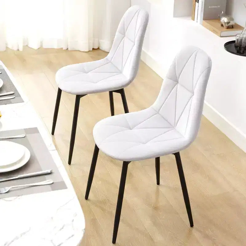 Hyleory Sedie da Pranzo Moderne Imbottite in Velluto, Set di 2, con Gambe in Metallo e Schienale Alto, per Cucina e Sala da Pranzo, Facili da Montare e Pulire