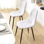 Hyleory Sedie da Pranzo Moderne Imbottite in Velluto, Set di 2, con Gambe in Metallo e Schienale Alto, per Cucina e Sala da Pranzo, Facili da Montare e Pulire