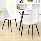 Hyleory Sedie da Pranzo Moderne Imbottite in Velluto, Set di 2, con Gambe in Metallo e Schienale Alto, per Cucina e Sala da Pranzo, Facili da Montare e Pulire