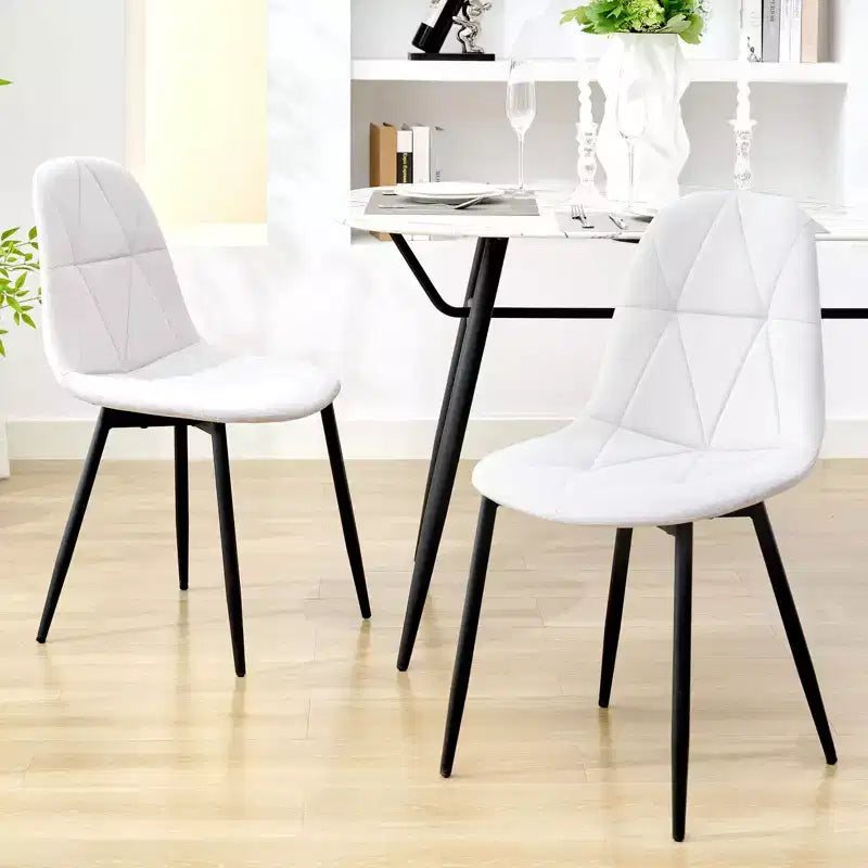 Hyleory Sedie da Pranzo Moderne Imbottite in Velluto, Set di 2, con Gambe in Metallo e Schienale Alto, per Cucina e Sala da Pranzo, Facili da Montare e Pulire