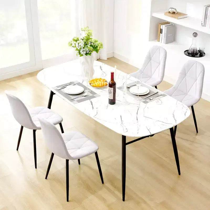 Hyleory Sedie da Pranzo Moderne Imbottite in Velluto, Set di 2, con Gambe in Metallo e Schienale Alto, per Cucina e Sala da Pranzo, Facili da Montare e Pulire