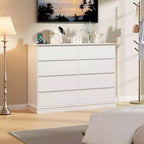 GustoWave Comò a 8 cassetti per camera da letto, cassettiera con cassetti profondi, cassettiera doppia grande per armadio con piano ampio, cassettiera orizzontale in legno